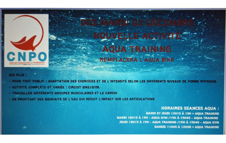 NOUVELLE ACTIVITE : AQUA TRAINING